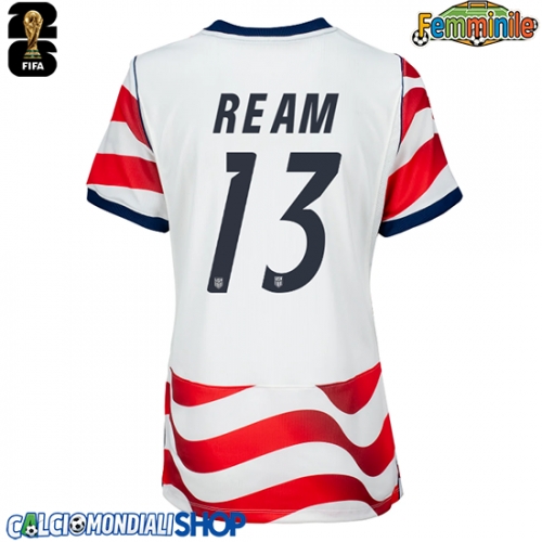 Maglie da calcio Stati Uniti Tim Ream #13 Prima Maglia Femminile Mondiali 2026  Manica Corta
